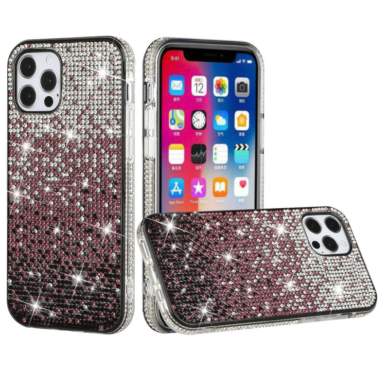 For Apple Iphone Xr Party Diamond Bumper Bling Hybrid Case Cover Purple