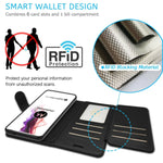 Black Rfid Blocking Pu Leather Wallet Phone Case For Motorola One Fusion Plus