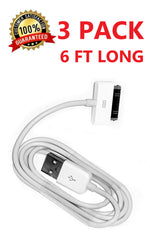 3X 6Ft 30 Pin Usb Charging Data Cable Cord For Apple Iphone 3G 4S 4G 3Gs Ipad2