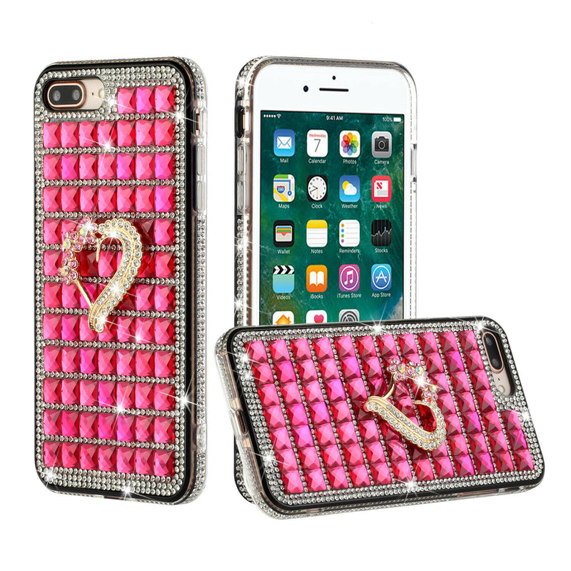 For Iphone 8 Plus 7 Plus Trendy Fashion Design Hybrid Case Cover Heart On Pink