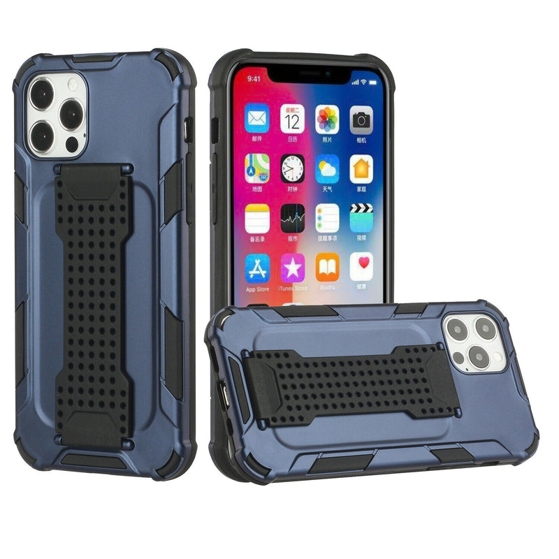 For Iphone 12 Pro Max 6 7 Hand Strap Easy Carry Tough Shockproof Case Cover Blue