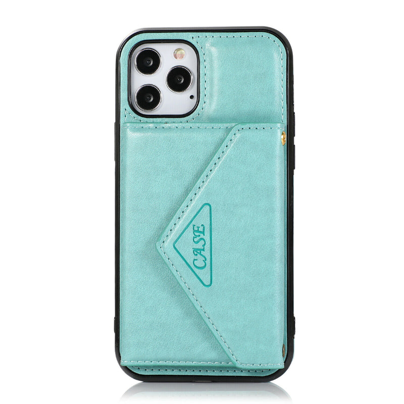For Iphone 12 Pro Max 6 7 Elegant Wallet Case Id Money Holder Case Cover Teal