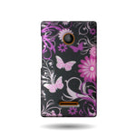 For Microsoft Lumia 435 Case Pink Butterfly Design Slim Back Cover Hard