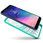 Teal Mandala Hybrid Hard Slim Back Cover Phone Case For Samsung Galaxy A6 2018
