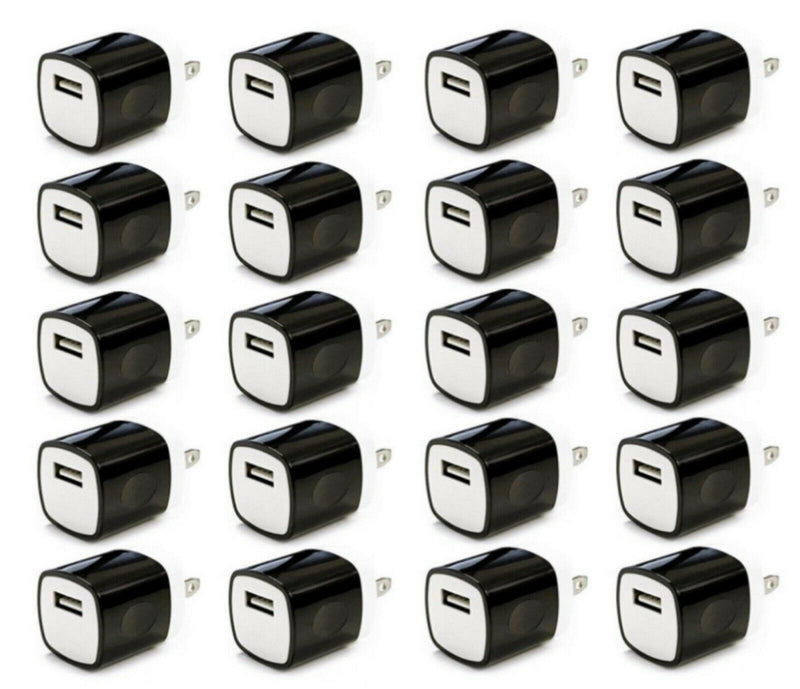 20X Black 1A Usb Power Adapter Ac Home Wall Charger Us Plug For Iphone 5 6 7 8 X