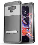 For Samsung Galaxy Note 9 Clear Case W Metal Kickstand And Belt Holder Clip