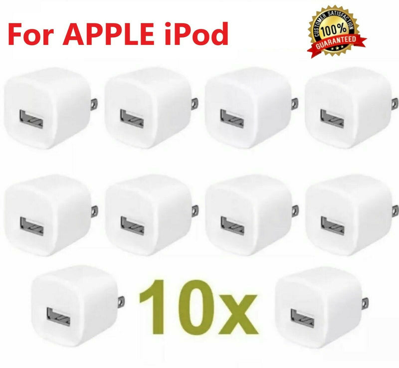 10X 1A Usb Power Adapter Ac Home Wall Charger Plug For Ipod Classic Touch Nano