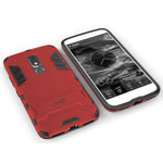 For Motorola Moto M Phone Case Armor Kickstand Slim Hard Cover Red