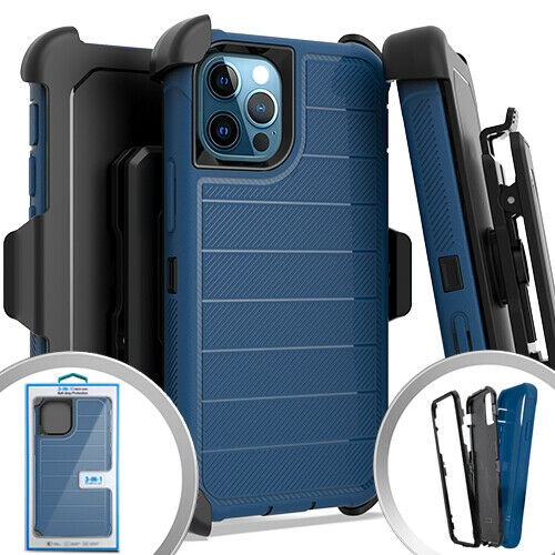 Pkg Iphone 12 Pro Max 6 7 Delux Brushed Case Holster Blue