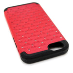 Red Dual Layer Diamond Hybrid Shockproof Cover Case For Apple Iphone 6 4 7