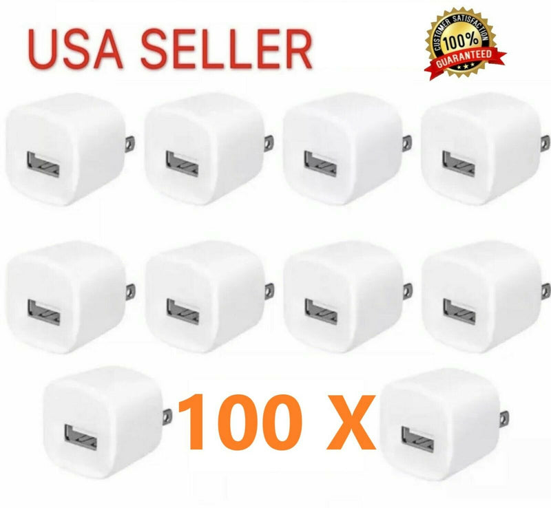 100X 1A Usb Wall Charger Power Adapter Ac Home Plug For Apple Samsung Universal