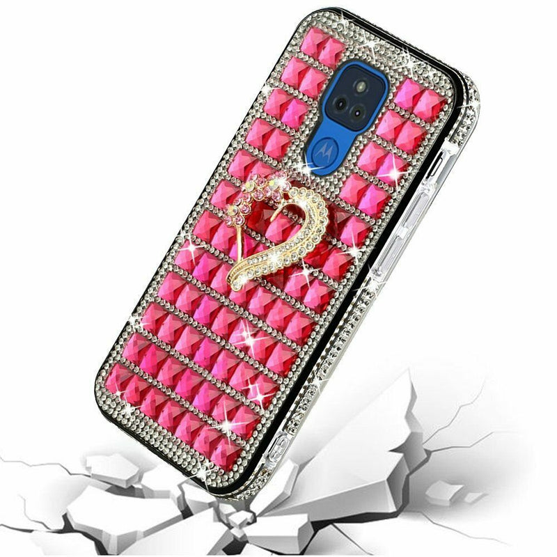 For Motorola Moto G Play 2021 Trendy Fashion Hybrid Case Cover Heart On Pink