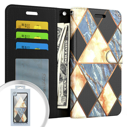 Pkg For Samsung A32 5G Wallet Pouch 3 Marble Black