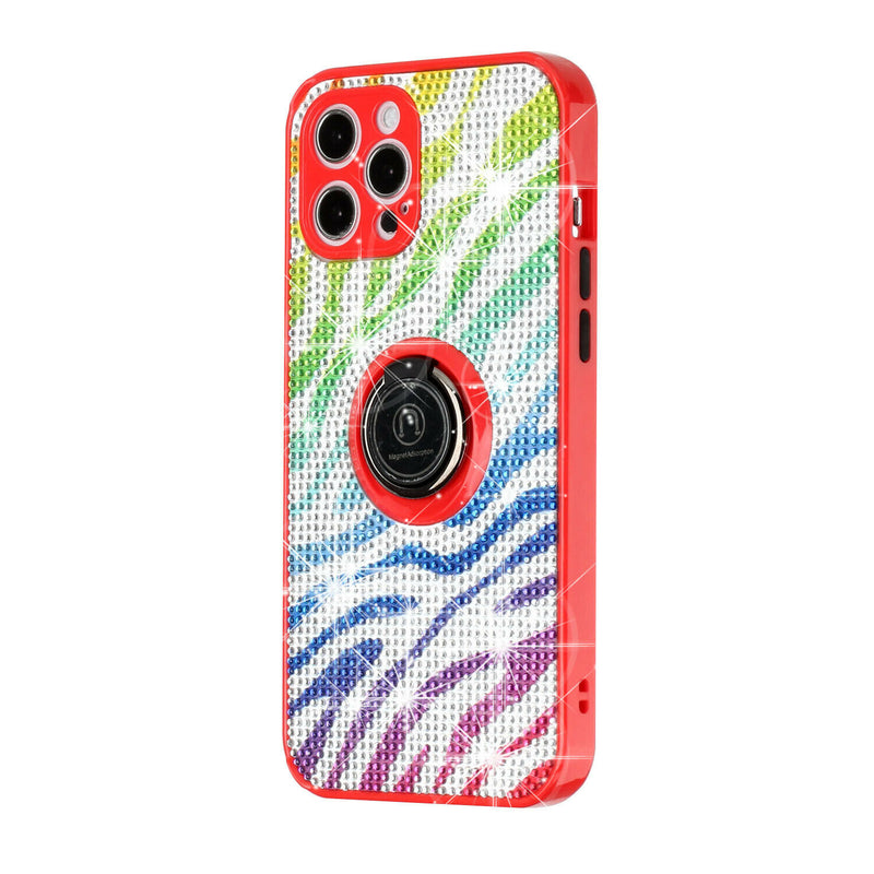 For Apple Iphone Xr Crystal Diamond Bling Magnetic Ring Stand Case Colorful N