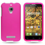 Hot Pink Case For Alcatel One Touch Fierce 7024W Hard Rubberized Snap On Cover