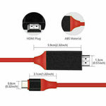 Mhl Usb Type C To Hdmi 1080P Hd Tv Cable Adapter Android Lg Samsung Motorola Red