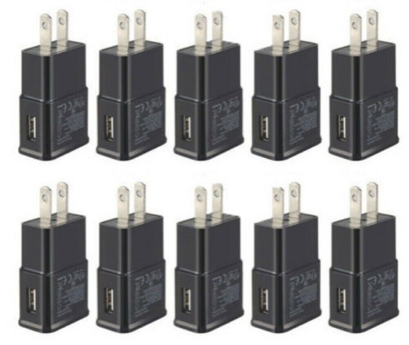 10X 2A Black Usb Wall Charger Plug Ac Home Power Adapter For Samsung Android Lg
