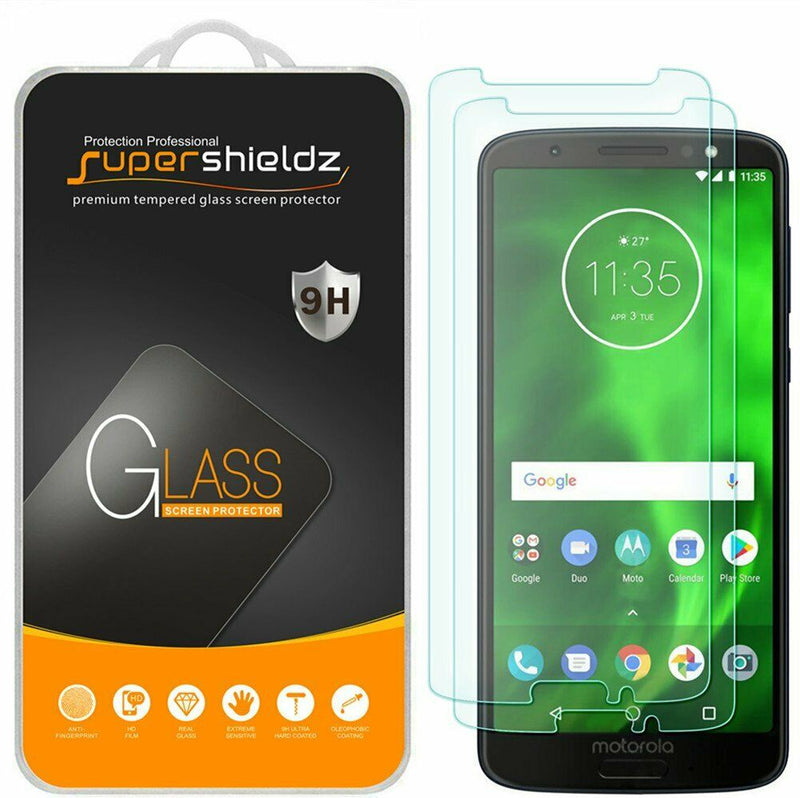 2 Pack Supershieldz For Motorola Moto G6 Tempered Glass Screen Protector Anti