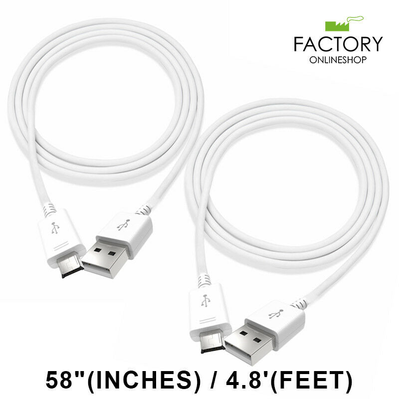 X2 White 4 8Ft Micro Usb Charging Cable Sync Charger Data Cord