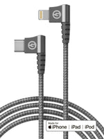 Usb C Lightning Cable Braided Right Angle Apple Mfi Charger Cord 3Ft For Iphone
