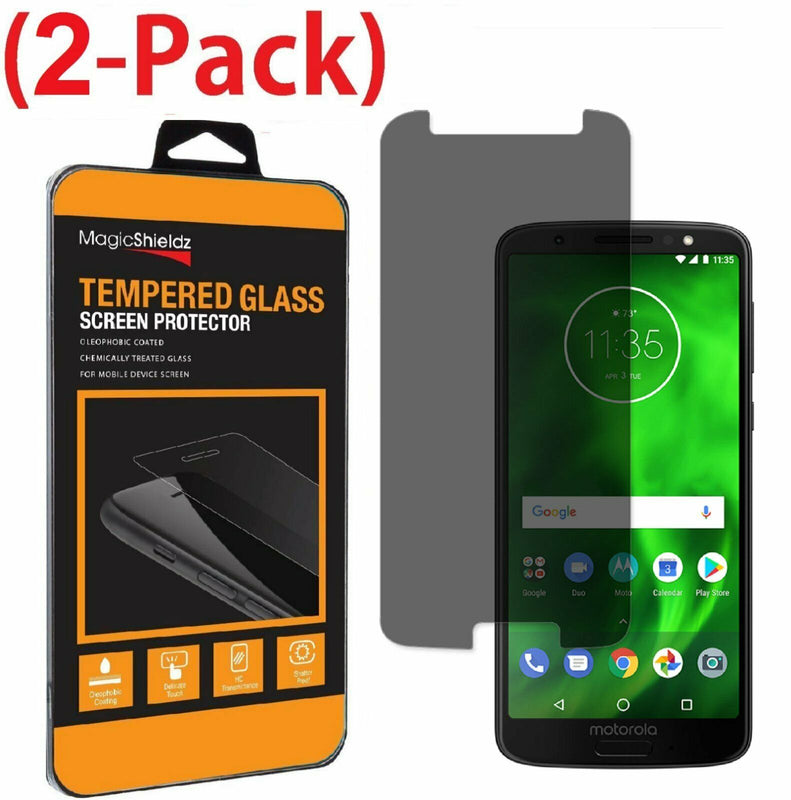 2 Pack For Motorola Moto G6 Privacy Anti Spy Tempered Glass Screen Protector