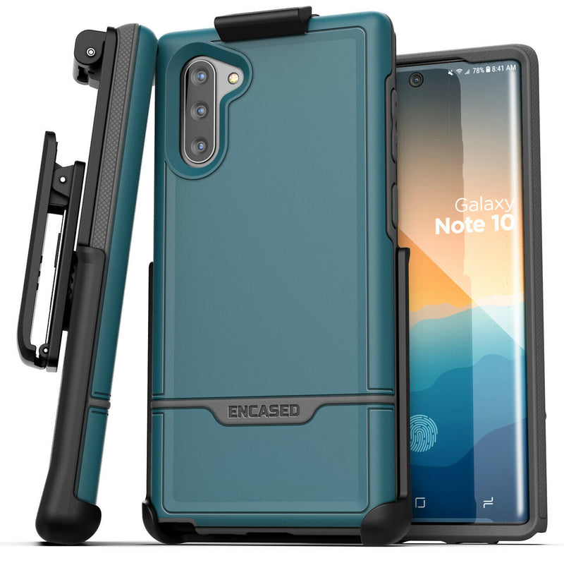For Samsung Galaxy Note 10 Rugged Case Belt Clip Holster Cover W Holder Blue