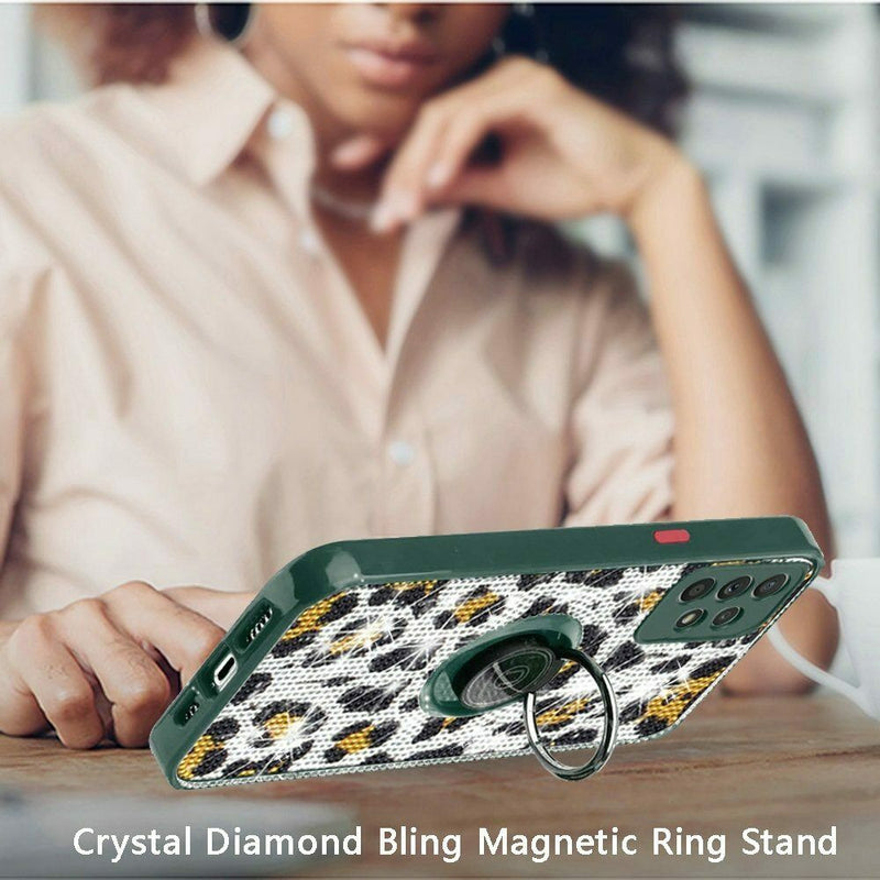 For Samsung Galaxy A52 5G Crystal Diamond Bling Magnetic Ring Stand Animal J