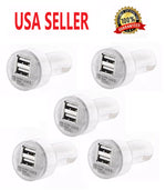 5X White Usb Car Charger Adapter 2 1A For Lg Htc Samsung Iphone All Cell Phone