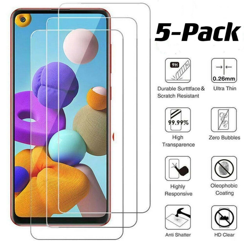 5 Pack For Samsung Galaxy A11 Tempered Glass Screen Protector Premium Guard