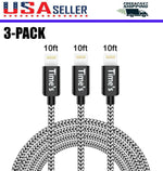 3Pack 10Ft Usb Cable For Iphone 8 7 6 Plus Iphone 12 11 X Xr Xs Pro Charger Cord