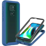 Navy Blue Trim Heavy Duty Cover Phone Case For Motorola Moto G9 Play G9 E7 Plus