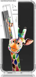 Huiycuu For Galaxy S21 Ultra 6 9 Case Shockproof Anti Slip Cute Rose Giraffe