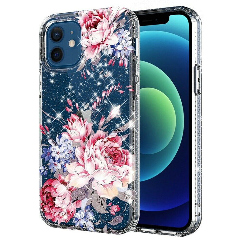 For Apple Iphone 11 Pro Max Xs Max Bloom 2 5Mm Floral Glitter Tpu Case Cover D