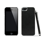 Black Carbon Fiber Clip On Hard Back Case Cover For Iphone 5 5S Se Stylus Pen