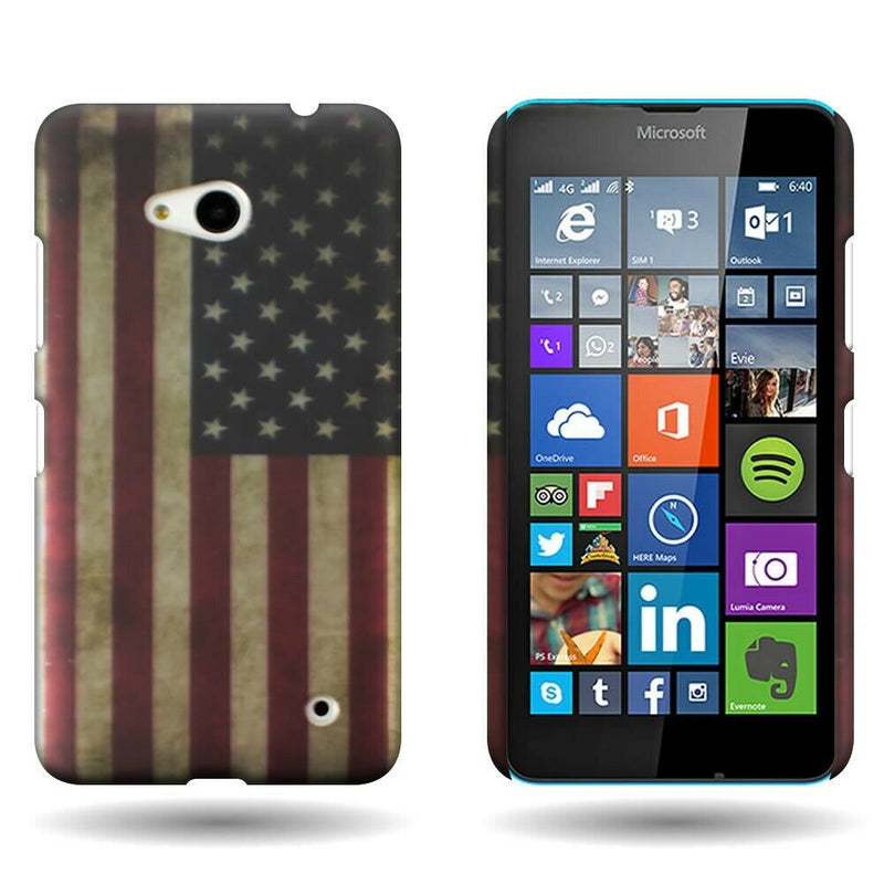 For Microsoft Lumia 640 Case Usa Flag Design Slim Back Cover Hard