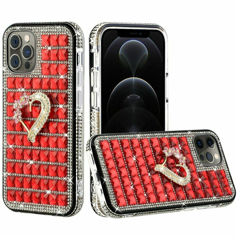 For Iphone 12 Pro 6 1 Only Trendy Fashion Design Hybrid Case Cover Heart On Red
