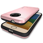 Faux Brushed Metal Slim Phone Cover Case For Motorola Moto G5S Rose Gold