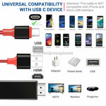 Mhl Usb C Type C To Hdmi Usb A Hd Tv Cable Adapter For Android Phones Tablet Red