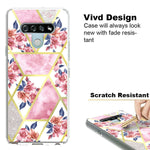 Flower Glitter Design Tpu Slim Hard Back Cover Phone Case For Lg Stylo 6