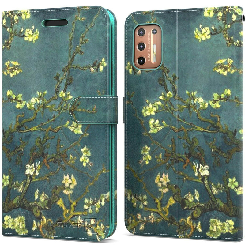 Almond Blossom Rfid Pu Leather Wallet Phone Case For Motorola Moto G9 Plus