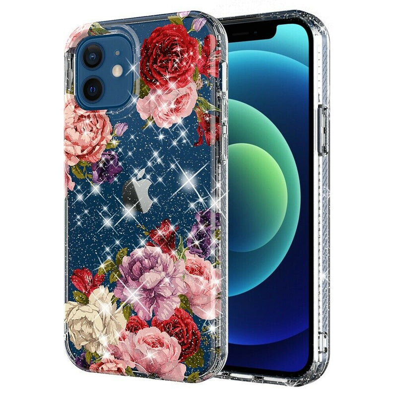 For Apple Iphone 11 Pro Max Xs Max Bloom 2 5Mm Floral Glitter Tpu Case Cover F
