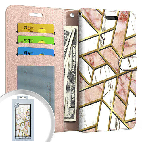 Pkg For Samsung A42 5G Wallet Pouch 3 Marble Pink