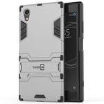 For Sony Xperia Xa1 Plus Case Silver Black Hard Slim Hybrid Phone Cover