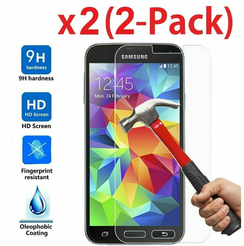 2 Pack Premium Real Tempered Glass Film Screen Protector For Samsung Galaxy S5