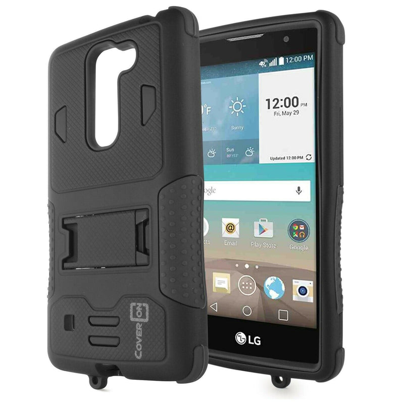 For Lg Escape 2 Logos Spirit Case Black Rugged Tough Hybrid Phone Cover