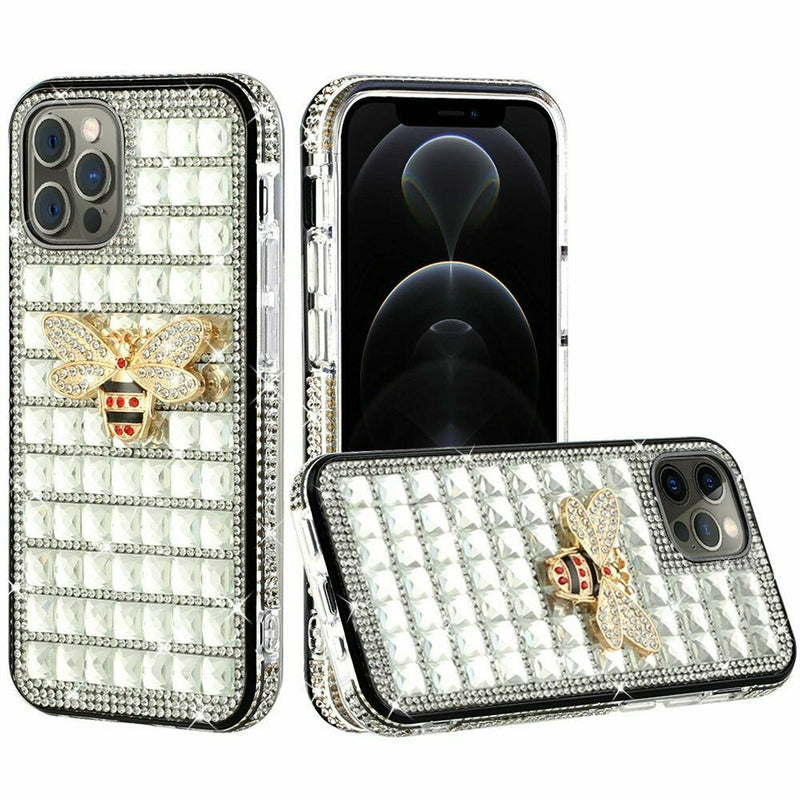 For Iphone 12 Pro 6 1 Only Trendy Fashion Design Hybrid Case Cover Bee On Silver