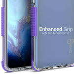 For Samsung Galaxy S20 Case Flexible Tpu Phone Cover Clear With Purple Trim