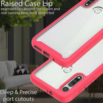 Pink Trim Clear Cover Full Body Heavy Duty Phone Case For Motorola Moto G Fast