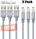 3 Pack 3Ft Usb Cable Heavy Duty For Iphone 11 Xs Xr 8 7 6 Charger Charging Cord