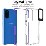 For Samsung Galaxy S20 Case Flexible Tpu Phone Cover Clear With Purple Trim